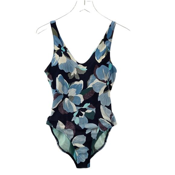 Athleta Swimsuit Womens Small Petite Seychelles Horo Bloom Dress Blue Floral - Picture 3 of 8